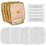 Square Geode Coaster Silicone Molds Set with Stand