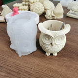 Silicone Owl Mold for Flower Pots Pen Holder DIY Crafts