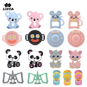 Silicone Teething Necklace Raccoon Charm Teether Food Chew Beads BPA