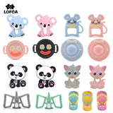 Silicone Teething Necklace Raccoon Charm Teether Food Chew Beads BPA