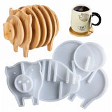 Silicone Pig Coaster Molds Set with Stand