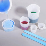 Silicone Resin Measuring Cups Kit - 600ml, 250ml, 100ml, 30ml for Resin Supplies