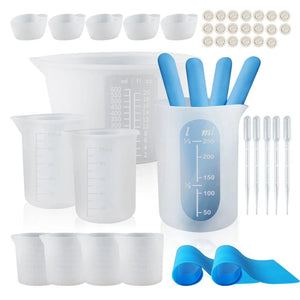 Silicone Resin Measuring Cups Tool Kit - 600Ml 250Ml 100Ml 30Ml Measure Cups