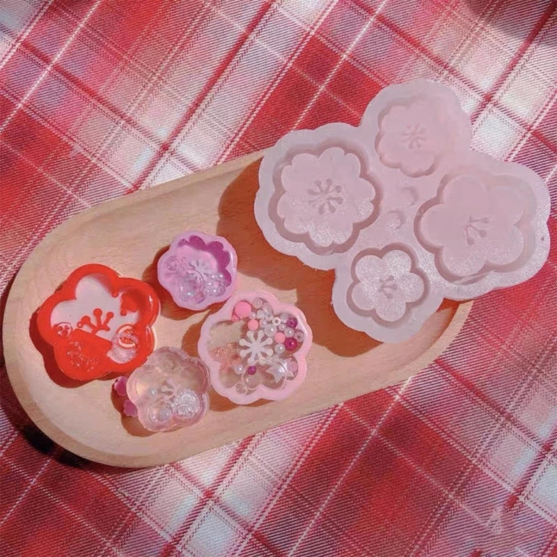 Silicone Resin Mold Flower Epoxy Casting Mold for DIY Pendant