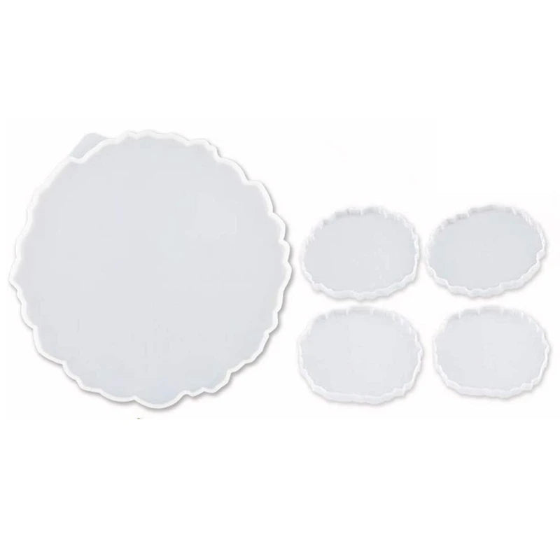 Silicone Resin Molds, Large Tray Mold + Coaster Molds Set