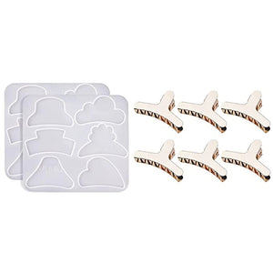 Silicone Resin Mould + Metal Hair Clips - DIY Jewelry for Ladies