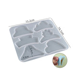 Silicone Resin Mould with 6 Metal Hair Clips