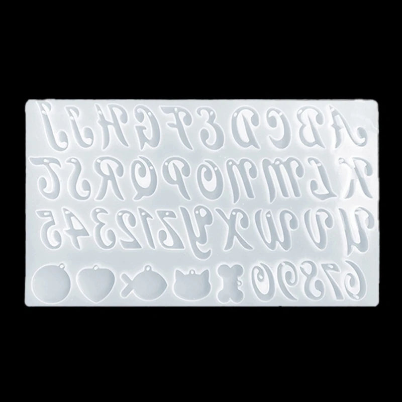 Silicone Alphabet Number Resin Mould for Pendant Making