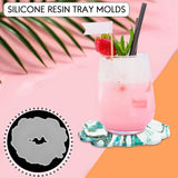 Silicone Resin Tray Molds Set with Coaster Molds & Handles