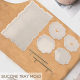 Silicone Resin Tray Molds & Coaster Molds Set with Handles