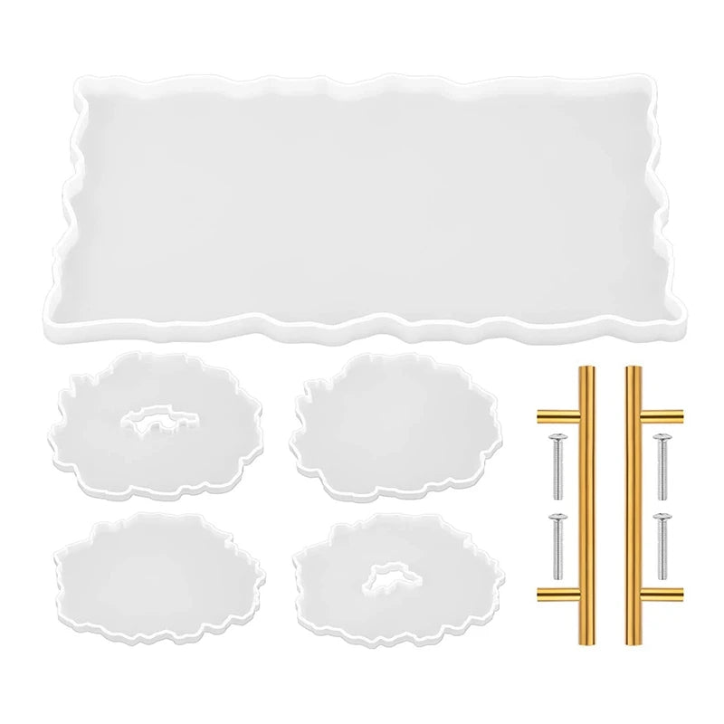 Silicone Resin Tray Molds Coaster Handles