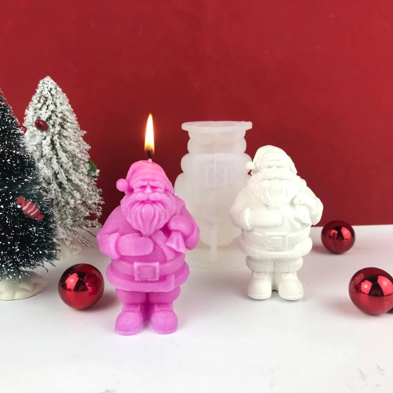 Silicone Santa Claus Decor Aromatherapy Candle Mold Resin Epoxy Clay Crafts DIY