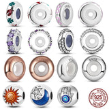 Silicone Spacer Beads 925 Sterling Silver & Silicone Stopper Charm for Bracelet