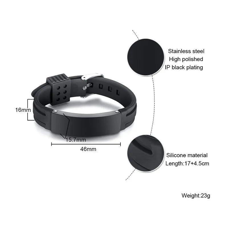 Personalized Silicone Sport ID Bracelet-Choose Your Engraving