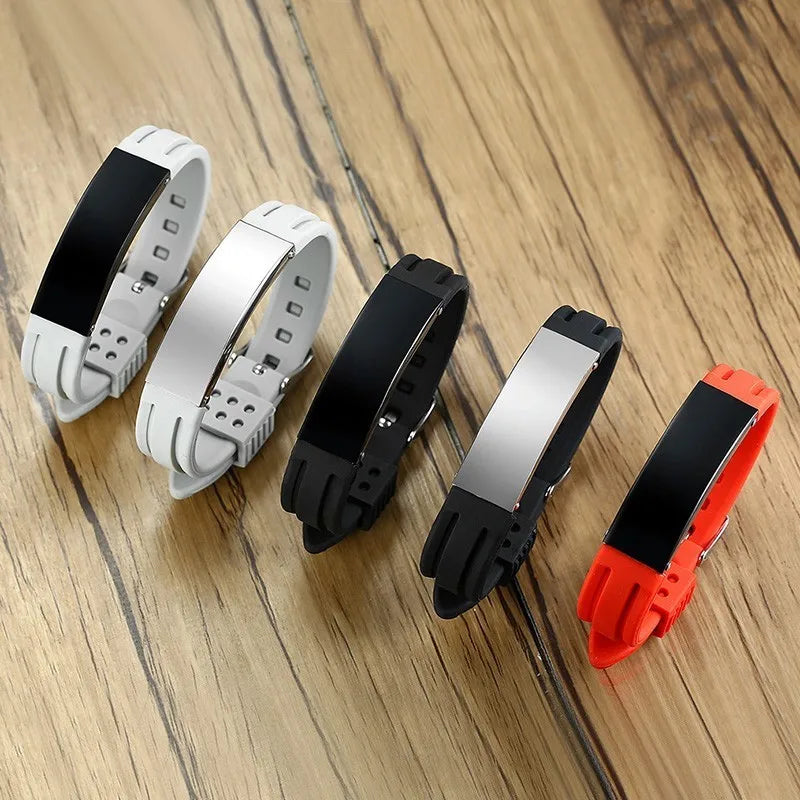 Personalized Silicone Sport ID Bracelet-Choose Your Engraving
