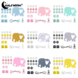 Cartoon Elephant Silicone Teething Beads DIY Accessory Set