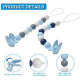 Silicone Teething Beads Holder Pacifier Clips for Baby Boys or Girls, 2 Pack