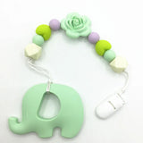 Silicone Teething Pacifier Clip with Rose Flower - BPA-Free Soother Clip