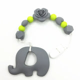 Silicone Teething Pacifier Clip with Rose Flower - BPA-Free Soother Clip
