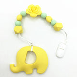 Silicone Teething Pacifier Clip with Rose Flower - BPA-Free Soother Clip