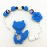 Silicone Teething Pacifier Clip with rose flower - Universal Soother Clip