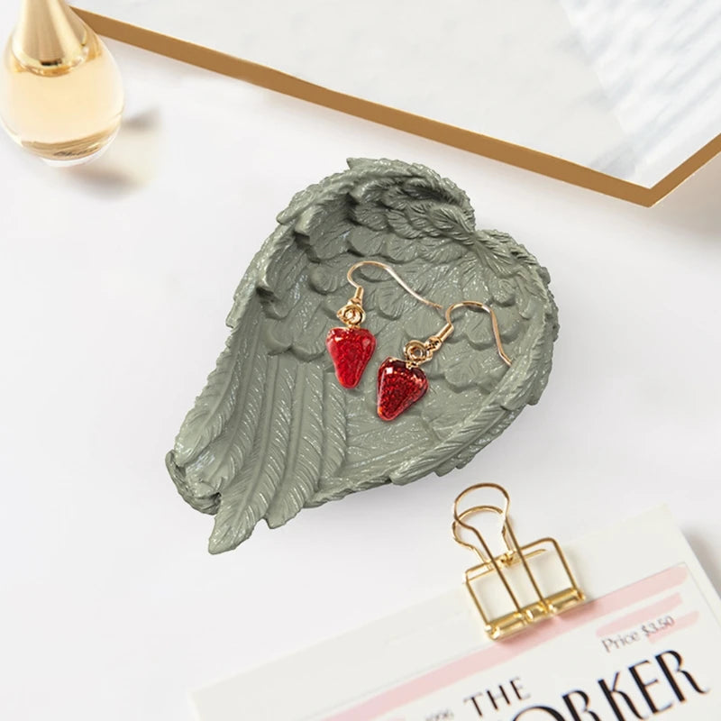 Resin Silicone Mold for DIY Crystal Glue Wing Feather Storage Tray