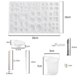 Silicone UV Mold Heart Resin Cabochons Molds Jewelry Making DIY Tools Set