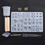 Silicone UV Mold Heart Resin Cabochons Molds Jewelry Making DIY Tools Set
