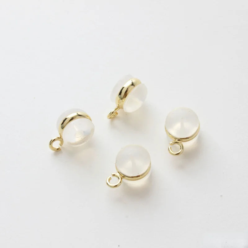 Silicone Ring with Hanging Ear Plug DIY Earring Material Accessories