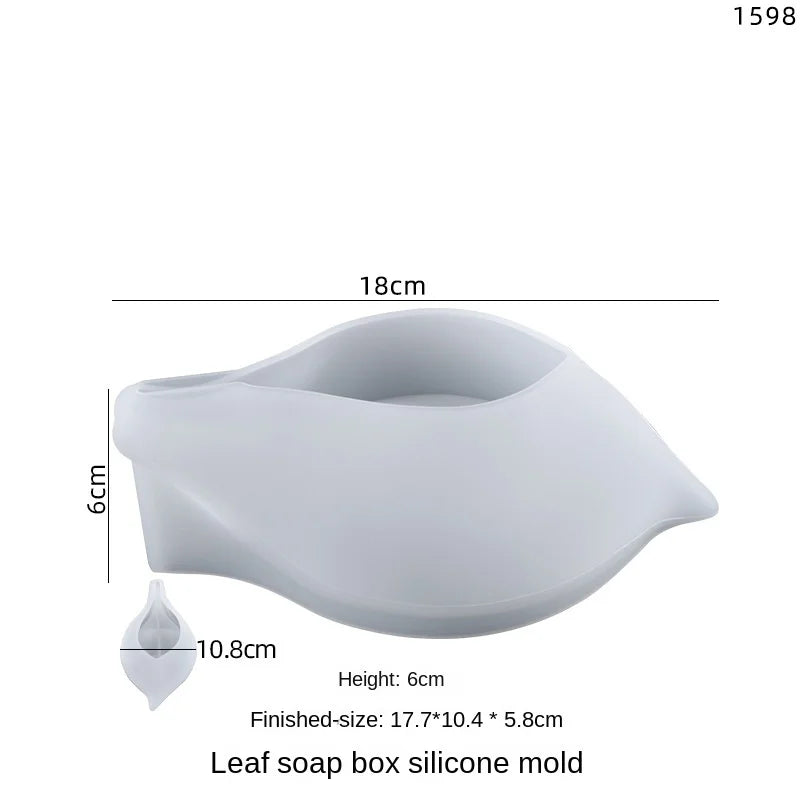 Silicone Leaf Mold for Epoxy Resin Bathroom Soap Box Ornament DIY