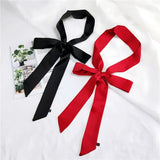 Silk Satin Neck Scarf Handle Ribbon Scarf Long Thin Chiffon