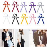 Silk Satin Neck Scarf Handle Ribbon Scarf Long Thin Chiffon