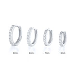Silver 925 Small Hoops Earring Piercing Anti-allergic Ear Buckle