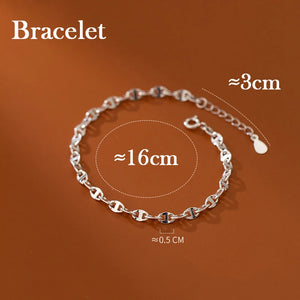 Silver 925 Anklet Chain Leg Women's Hand Bracelet On Foot 16 Adjustable