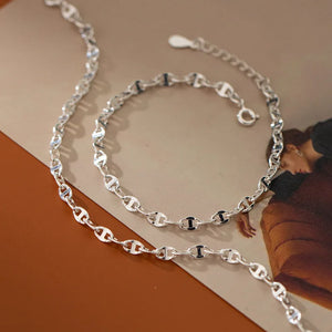 Silver 925 Anklet Chain Leg Women's Hand Bracelet On Foot 16 Adjustable