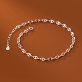 Silver 925 Anklet Chain Leg Women's Hand Bracelet On Foot 16 Adjustable