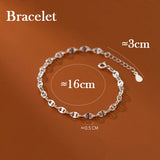 Silver 925 Anklet Chain Leg Women's Hand Bracelet On Foot 16 Adjustable