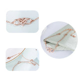 Silver Infinity Heart Anklet with Cubic Zirconia Rose Foot Chain
