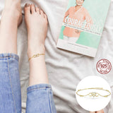 Silver Infinity Heart Anklet with Cubic Zirconia Rose Foot Chain