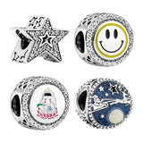 Silver 925 Charms for Women Bracelets DIY Piggy Mushroom Star Moon