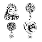 925 Silver Beads for Bracelets DIY Women Bee Rabbit Sheep Music Dragonfly