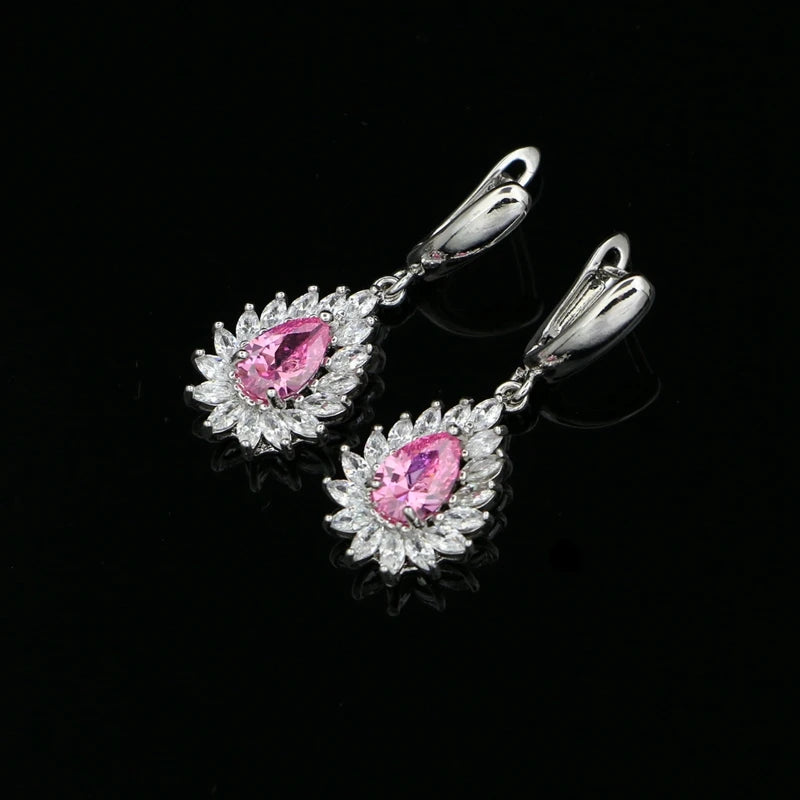 Silver 925 Bridal Earrings White CZ Wedding Accessories
