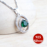 Silver 925 Bridal Jewelry Set Green Zircon Wedding Earrings Rings Bracelet