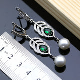 Bridal Pearls Jewelry Set in 925 Silver with Zircon