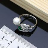 Bridal Pearls Jewelry Set in 925 Silver with Zircon