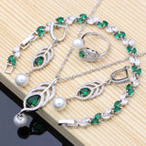 Bridal Pearls Jewelry Set in 925 Silver with Zircon