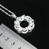 Silver 925 Bridal Pendant Necklace CZ Crystal Wedding Accessories