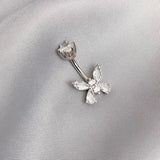 Silver 925 Butterfly Piercing Navel Belly Button Rings Body Jewelry
