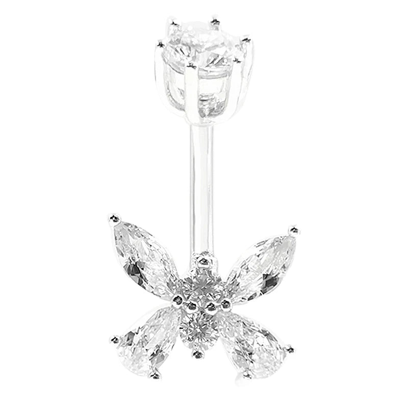 Silver 925 Butterfly Piercing Navel Belly Button Rings Body Jewelry