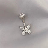 Silver 925 Butterfly Piercing Navel Belly Button Rings Body Jewelry